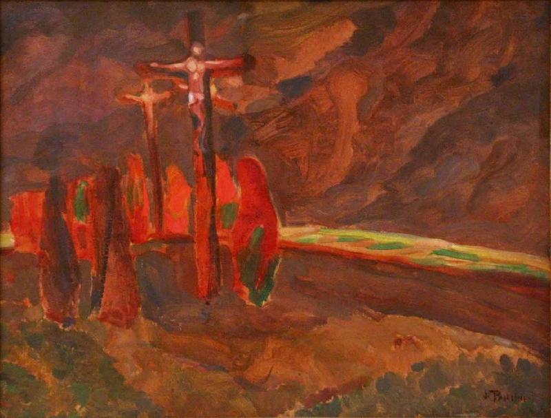 Jindrich Prucha Crucifixion oil painting picture